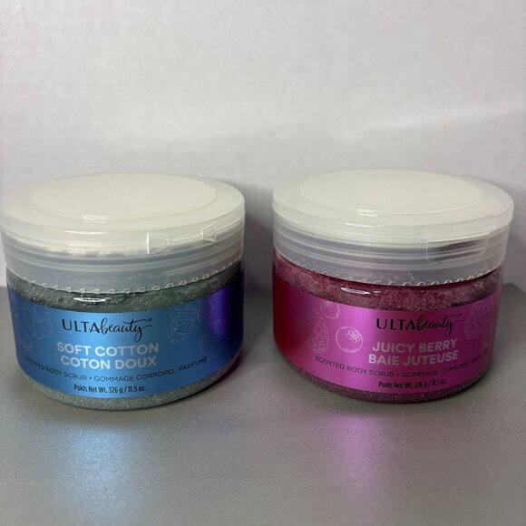 UltaBeauty Scented Body Scrub Soft Cotton Coton Doux & Juicy Berry Baie Juteuse - Picture 1 of 3